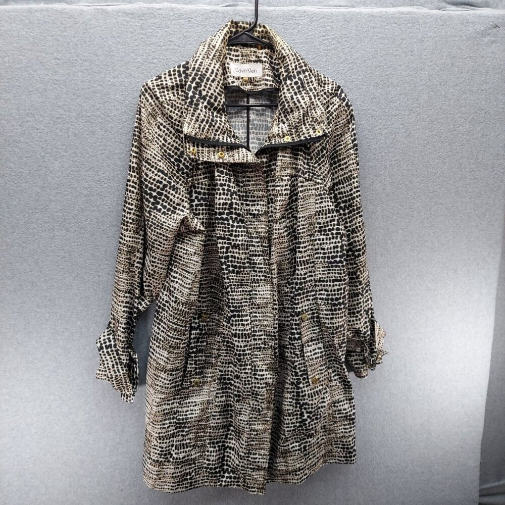 Calvin Klein Womens Animal Print Lightweight Jacket Coat 1X with carrying case